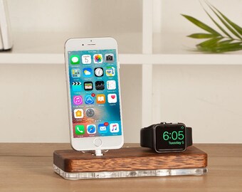 Apple IPhone Dock IPhone 8 IPhone 8+ Docking Station IPhone X Charging Dock Apple Watch IPhone Docking Station Apple Watch Stand Wood Dock