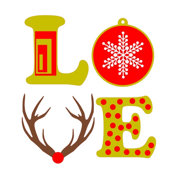 Download Love Christmas Svg Silhouette Cut Etsy
