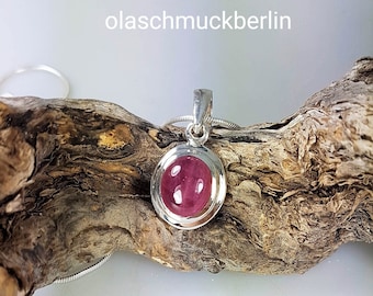 Echter Rubin Edelsteinanhänger/Silberkette mir Rubin/Boho RubinHalsschmuck/Vintage Rubin Kette/Juli Geburtstein Anhänger/Geschenk für Sie