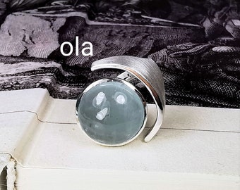 Handmade Aquamarine Sterling Silver Ring – Blue Gemstone Engagement Band