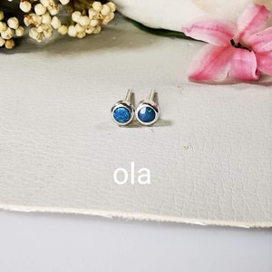 Silberohrstecker mit Opal