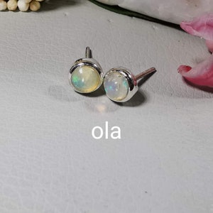 Handgefertigte Silberohrstecker mit Opal Äthiopien image 1