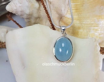Sterlingzilveren aquamarijnhanger – 1 kt blauwe edelsteen, maart geboortesteensieraden