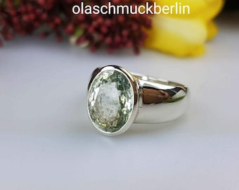 Sterling Silver Aquamarine Ring, March Birthstone, Faceted Gemstone Jewelry