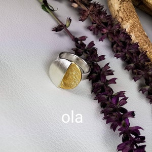 Handgefertigter Silberring -bicolor-