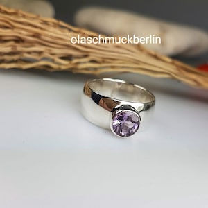 Handgefertigter Silberring mit Amethyst