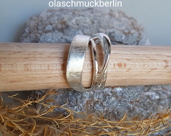 Handgertigter Silberring mattiert