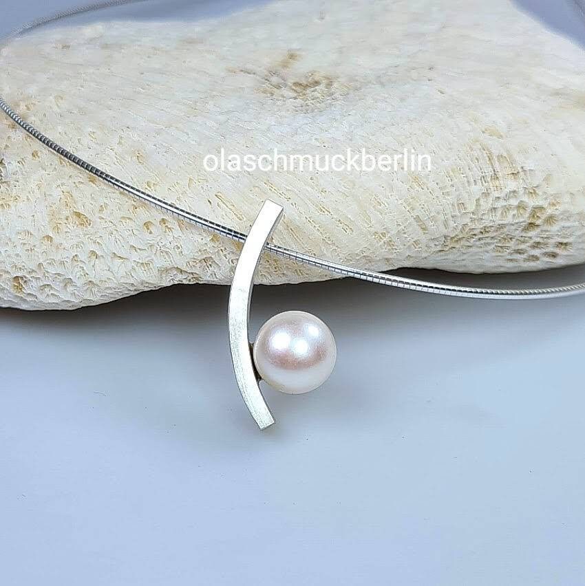 Silber Anhänger mit Süßwasserperle