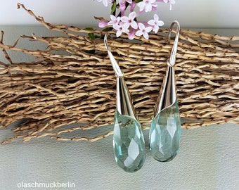 Silberohrhänger mit blauem Obsidian