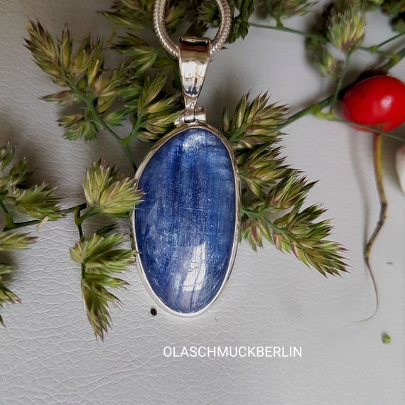 Kyanit Anhänger Silber 925/Blauer Kyanit Schmuck handgemacht/Natürlicher Edelstein Anhänger Blau/Kyanit Kette Damen/Geschenk für Sie