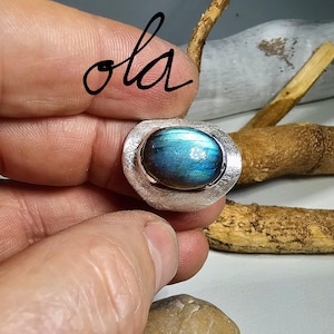 925 Silberring mit Labradorit