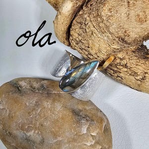 925 Silberring mit Labradorit