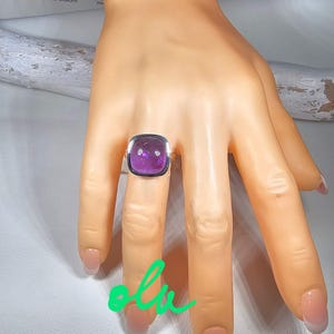 Handgefertigter Silberring mit Amethyst
