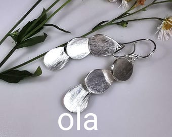 Ohrringe aus 925 Silber mattiert