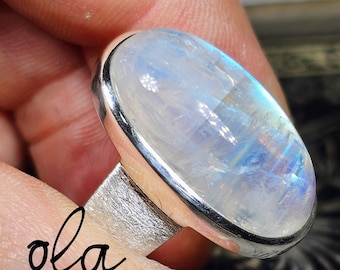 925 Silber Ring mit Mondstein