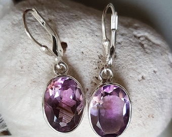 Silberohrhänger mit Amethyst, Ohrhänger