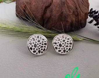Ohrstecker aus 925 Silber rund mit Noppen