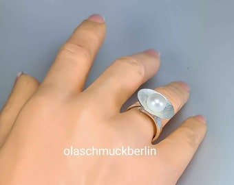 Silberring mit Süßwasserperle