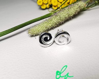 Ohrstecker aus 925 Silber, Spirale