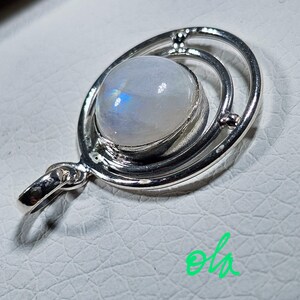 Silber Anhänger mit Mondstein