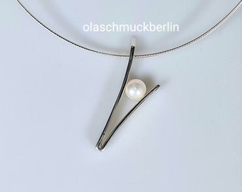 Silberanhänger mit Suesswasswerperle