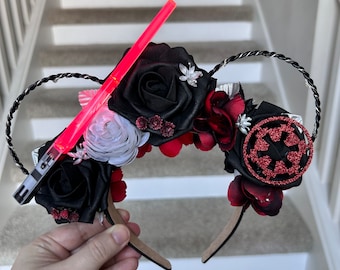 Dark Force Inspired Mouse Ears | Floral Mouse Ears | Character Ears | Wire Mouse Ears | Mickey Ears | Minnie Ears | Floral Mickey Ears