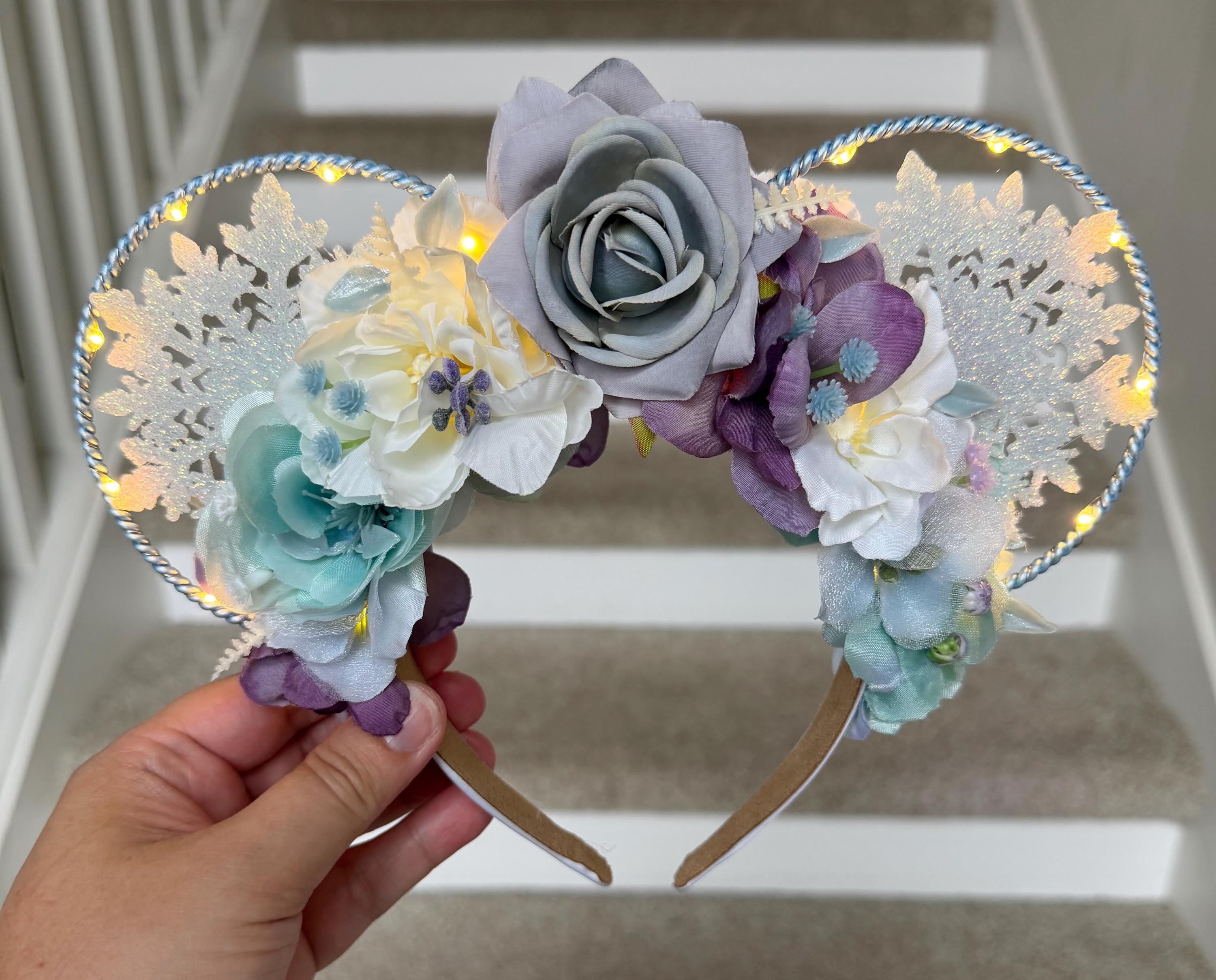 Elsa Inspired Floral Mouse Ears | Frozen Wire Mickey  display picture 1