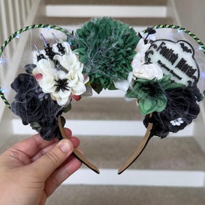 Haunted Mansion Inspired Mouse Ears | Spooky Floral Wire Mickey Headband