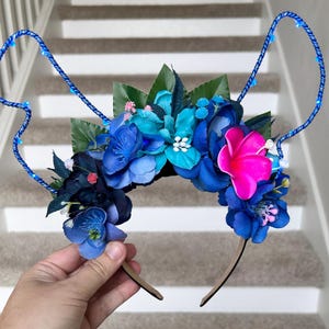 Stitch Inspired Mouse Ears | 626 Floral Wire Mickey Headband
