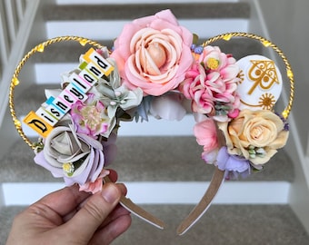Disneyland Inspired Mouse Ears | Fantasyland Floral Wire Mickey Headband