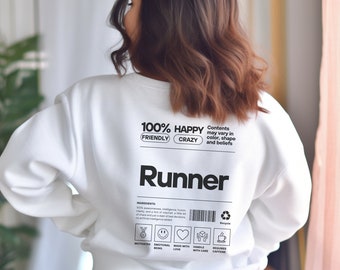 Runner Sweatshirt -Unisex Sweater- Funny Running Quote - Running Community (English Black Text)