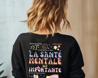 Mental Health Matters, Woman Pullover, Wellbeing Sweater, Sweatshirt for her, Women Crewneck