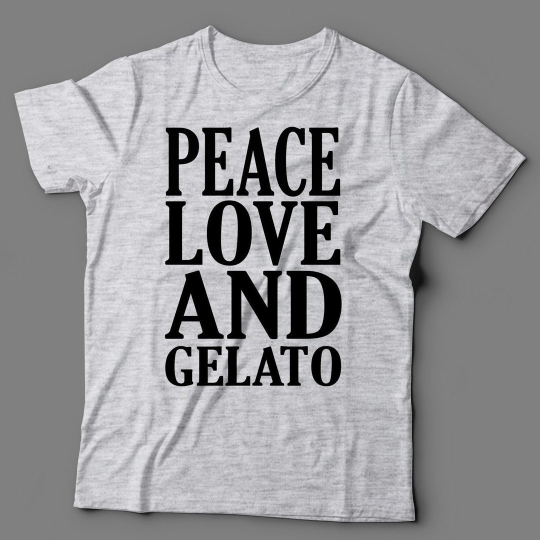 Gelato camiseta amor de paz y helado regalo de helado regalo para los