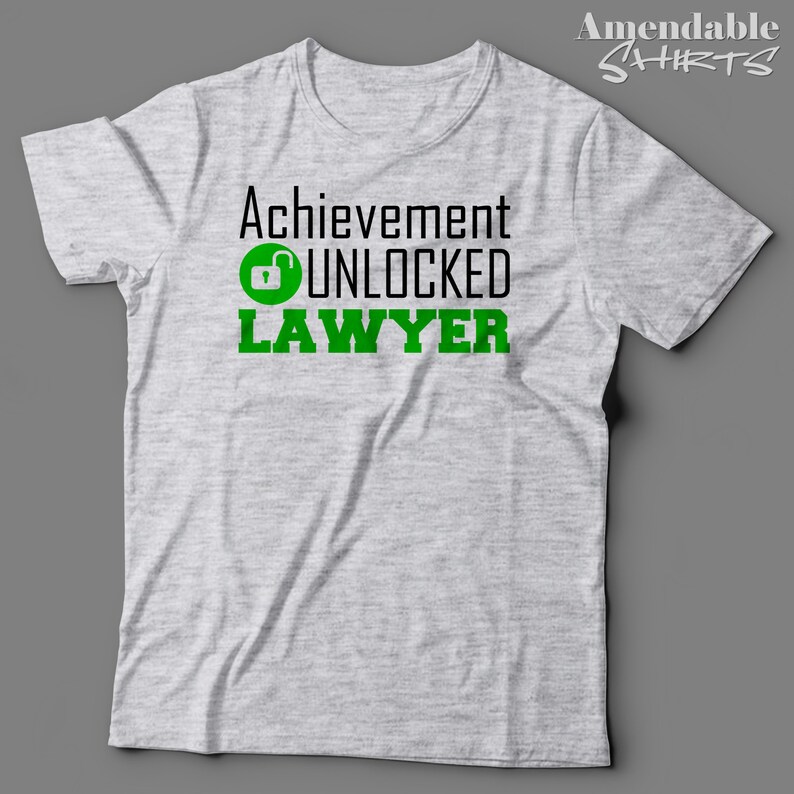 New Lawyer Shirt Gift for Lawyer Achievement Unlocked Etsy