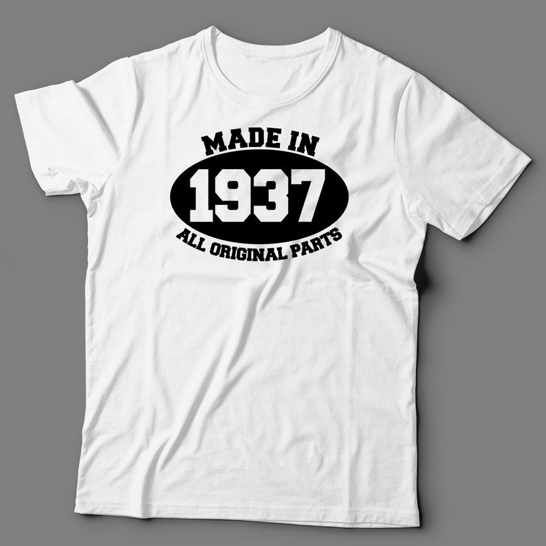 Made in 1937 Birthday Gift Year 1937 Shirt Born in 1937 - Etsy