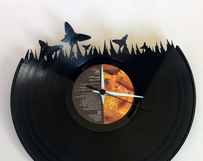 Vinyl Record Clock (Butterfly)