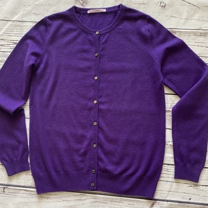 NEW season stock. Fabulous luxury cashmere rich purple cardigan.