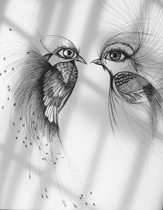 Black and White Bird Printable Digital Play Room Wall Art - Etsy