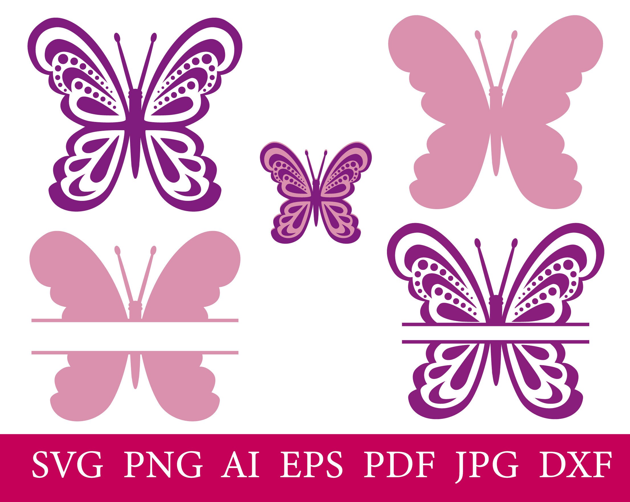Download Butterflies Svg Cutting File And Butterfly Dxf Cut File Svg Etsy