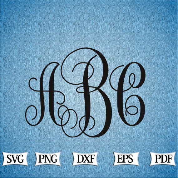 Download Monogram Svg Interlocking Monogram Vine Monogram Font Etsy