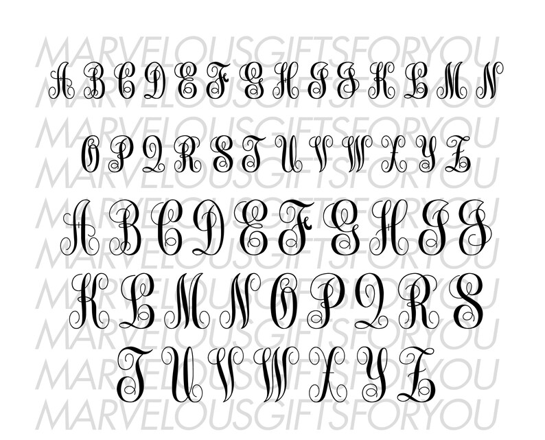 Download Papercraft Templates Cricut Svg Interlocking Monogram Cut Files Silhouette Cut Files Monogram Alphabet Vine Monogram Font Monogram Svg