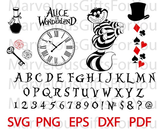 Download Alice In Wonderland Svg Sheshire Cat Svg Alice In Wonderland Etsy
