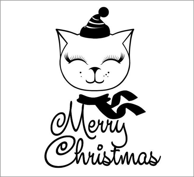 Download Merry Christmas svg Christmas cat svg Merry SVG DXF EPS | Etsy