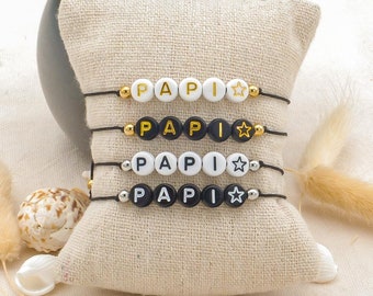 PAPI bracelet in letter beads - customizable bracelet for grandpa - personalized men's jewelry - grandpa gift | Christmas | Fathers Day