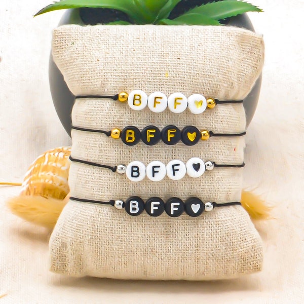 Bracelet BFF Best Friend Forever en perles lettres - bracelet amitié personnalisable femme | homme | enfant - cadeau meilleure amie