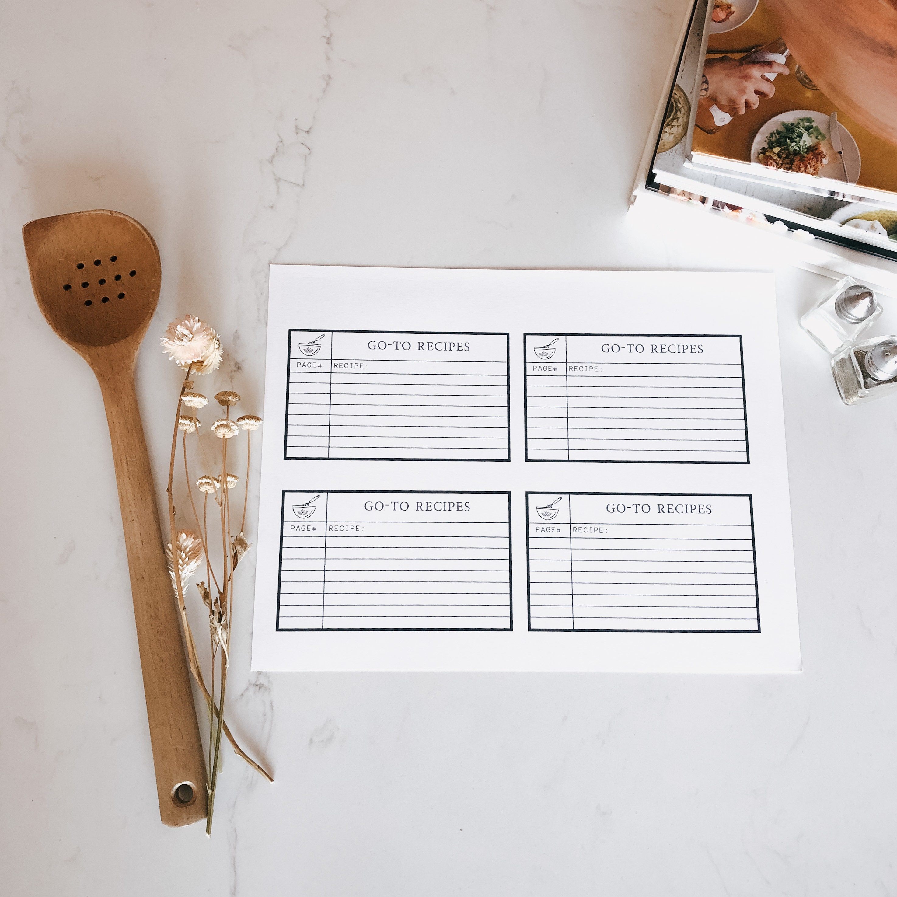 Printable Recipe Tracker, Recipe Page, Print at Home Recipe Log, Recipe ...