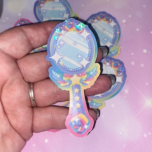 Magic Mirror Sticker | cute mirrors, mirror stickers, Kawaii stickers, girly stickers