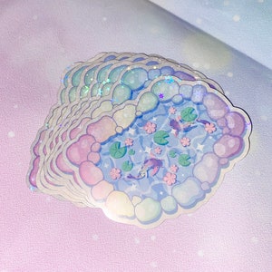 Estanque de koi pastel / estanques de koi lindos, pegatinas para estanques de koi, pegatinas de koi, peces koi, pegatinas kawaii imagen 3
