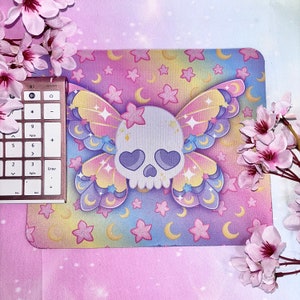 Mousepad / mousepad Deathly Beautiful, mousepad Kawaii, mousepad Rainbow, mousepads lindos, mousepads de mariposas, pequeñas empresas, calaveras