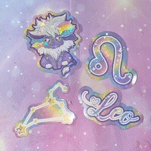 Leo sticker pack | Leo stickers, rainbow leo stickers, rainbow stickers, kawaii stickers, zodiac stickers, zodiac signs